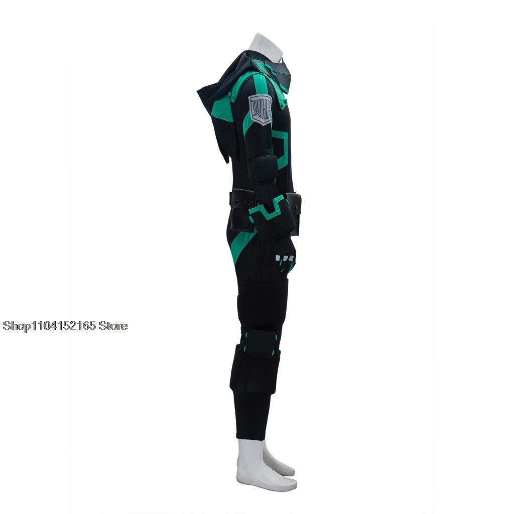 My Hero Academia World Heroes Mission Cosplay Costume- Izuku Midoriya Deku Green Battle Suit for Short Time-Saving Eye-Catching Design