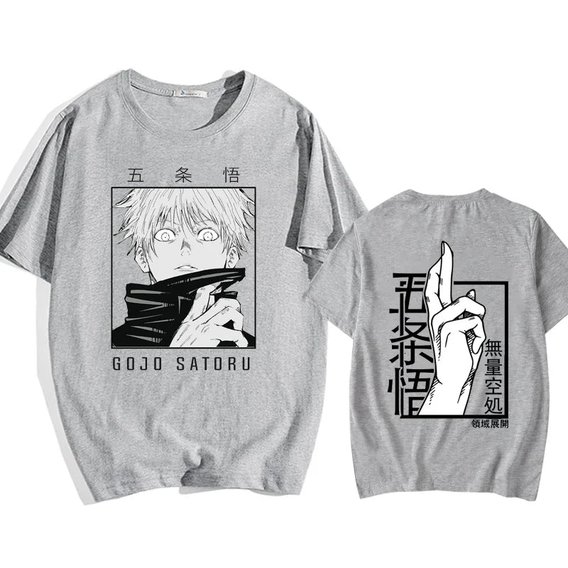 Punk Gojo Satoru Anime Printed T-Shirt Harajuku Casual Y2k Streetwear Short Sleeve Unisex Top