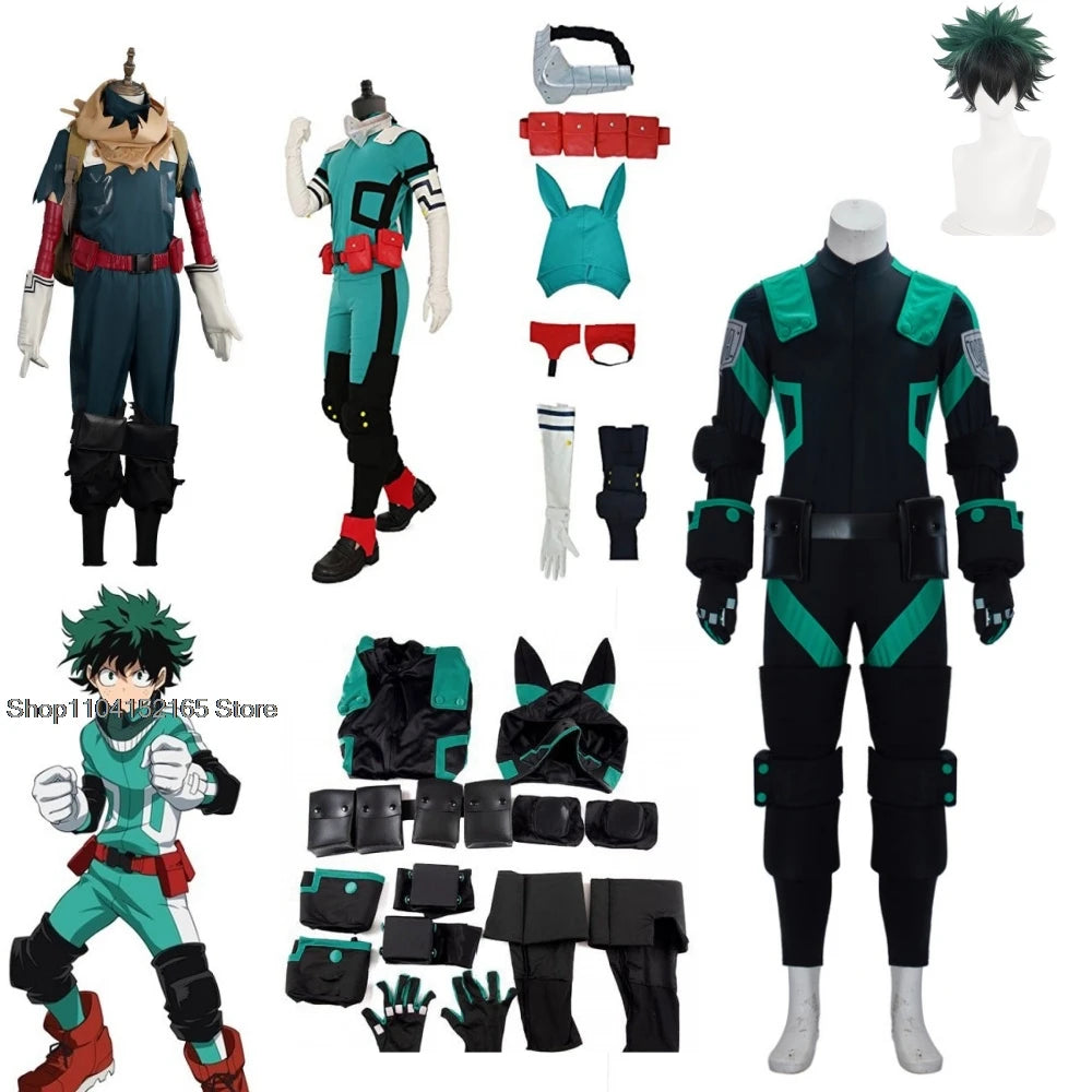 My Hero Academia World Heroes Mission Cosplay Costume- Izuku Midoriya Deku Green Battle Suit for Short Time-Saving Eye-Catching Design