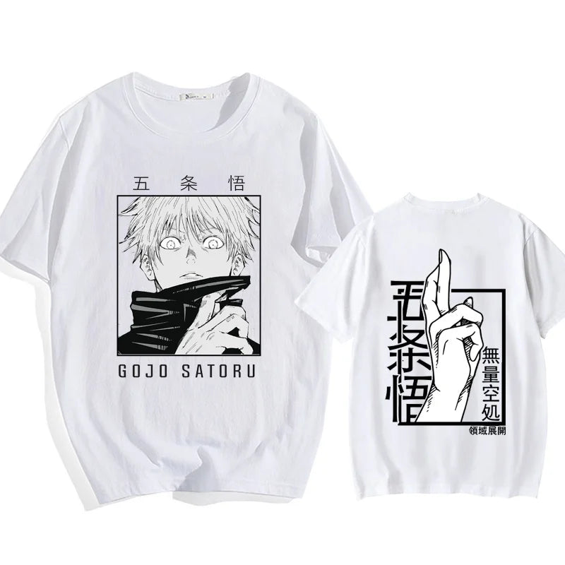 Punk Gojo Satoru Anime Printed T-Shirt Harajuku Casual Y2k Streetwear Short Sleeve Unisex Top