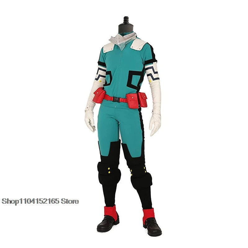 My Hero Academia World Heroes Mission Cosplay Costume- Izuku Midoriya Deku Green Battle Suit for Short Time-Saving Eye-Catching Design