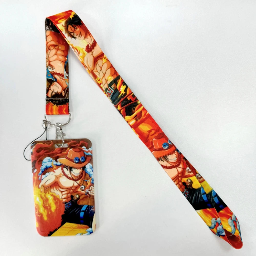 One Piece Anime Movie Lanyards Keys Neck Strap Card Badge Gym Key Chain Lanyard Key Holder DIY Hang Rope Keyrings