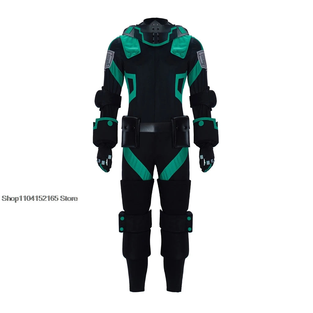 My Hero Academia World Heroes Mission Cosplay Costume- Izuku Midoriya Deku Green Battle Suit for Short Time-Saving Eye-Catching Design