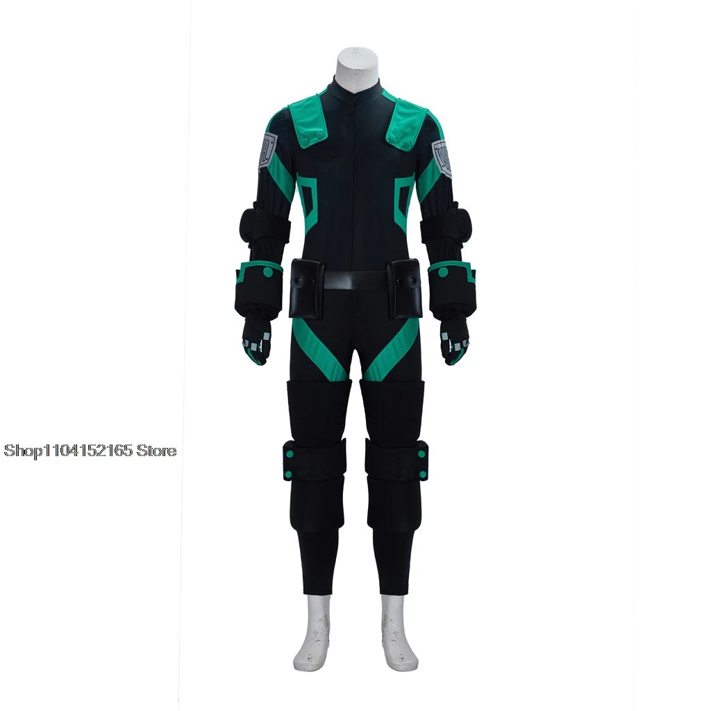 My Hero Academia World Heroes Mission Cosplay Costume- Izuku Midoriya Deku Green Battle Suit for Short Time-Saving Eye-Catching Design