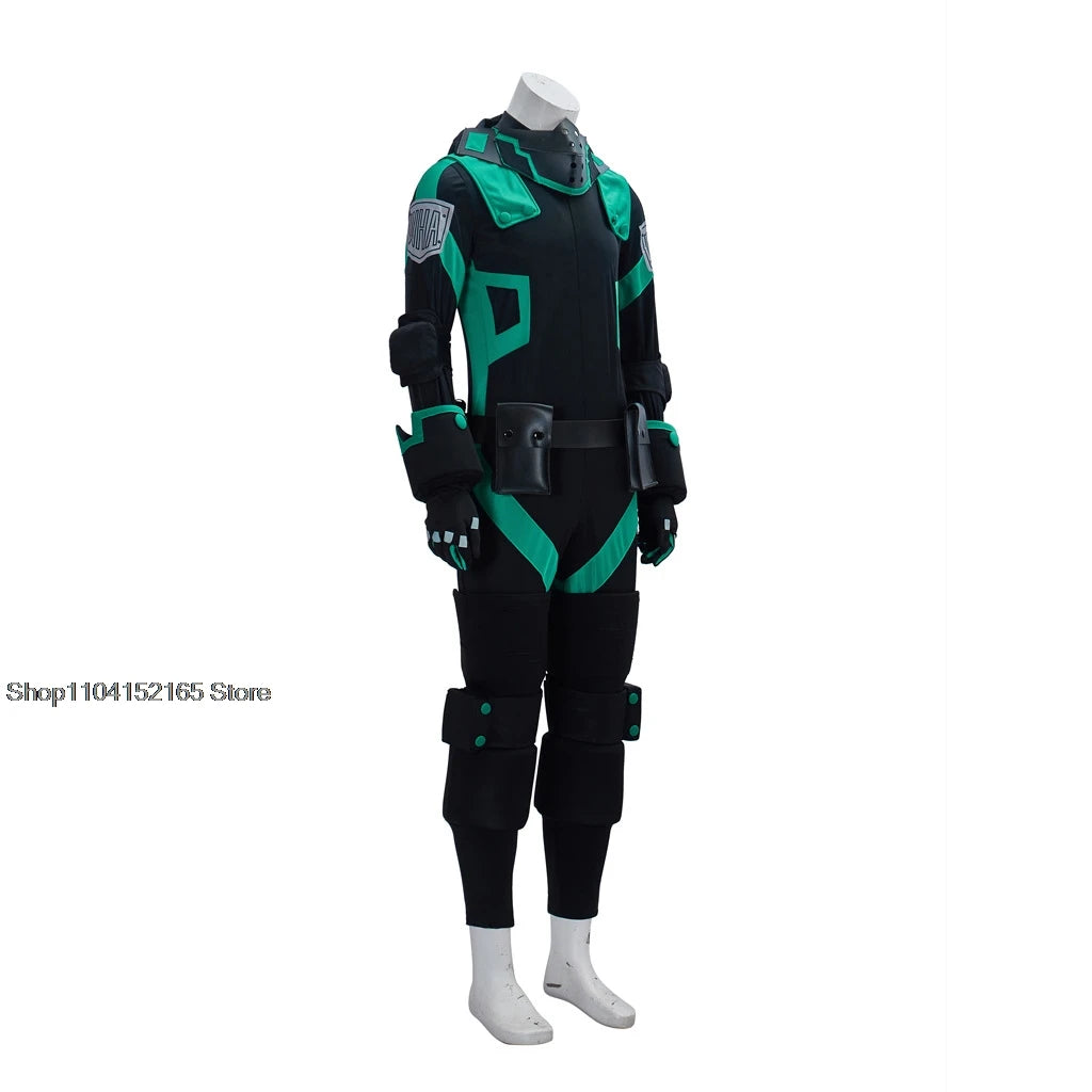 My Hero Academia World Heroes Mission Cosplay Costume- Izuku Midoriya Deku Green Battle Suit for Short Time-Saving Eye-Catching Design