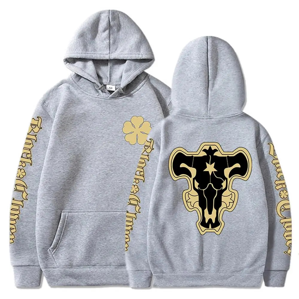 Anime Black Clover Black Bulls Squad Emblem Hoodie Unisex Casual Streetwear for Men and Women