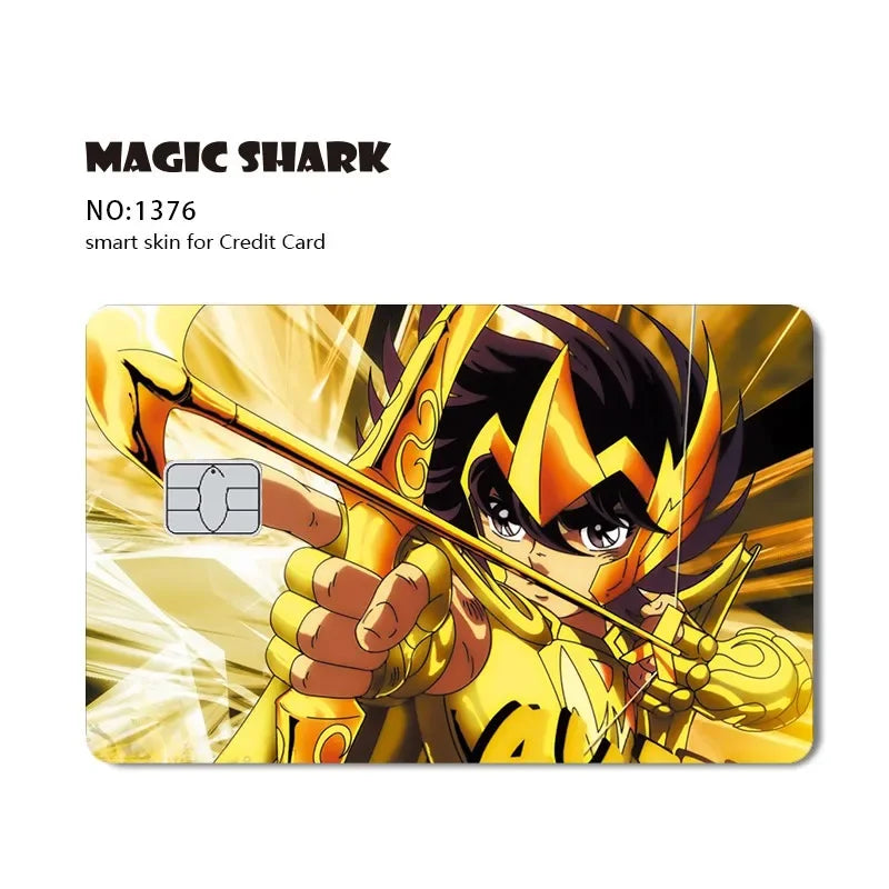 Anime Dragon Ball One Piece Naruto Demon Slayer Leaf Candy Film Sticker Skin for Credit Card Debit Bus Card