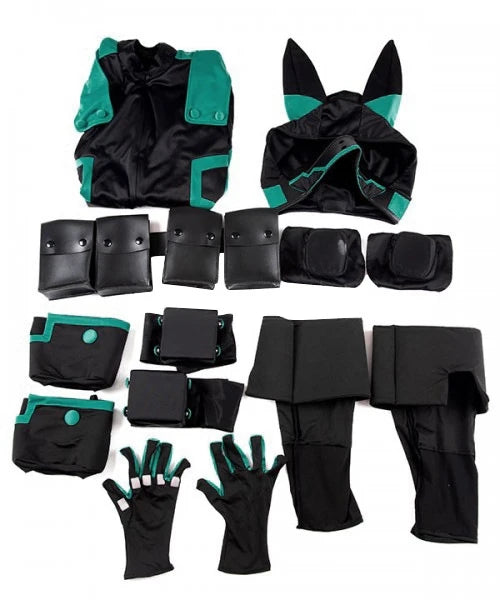 My Hero Academia World Heroes Mission Cosplay Costume- Izuku Midoriya Deku Green Battle Suit for Short Time-Saving Eye-Catching Design