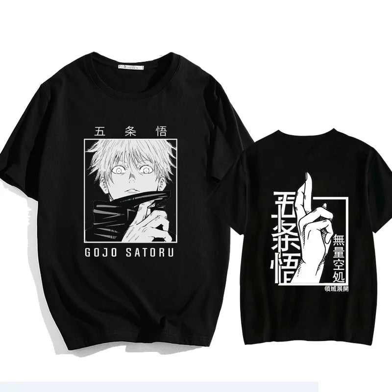 Punk Gojo Satoru Anime Printed T-Shirt Harajuku Casual Y2k Streetwear Short Sleeve Unisex Top