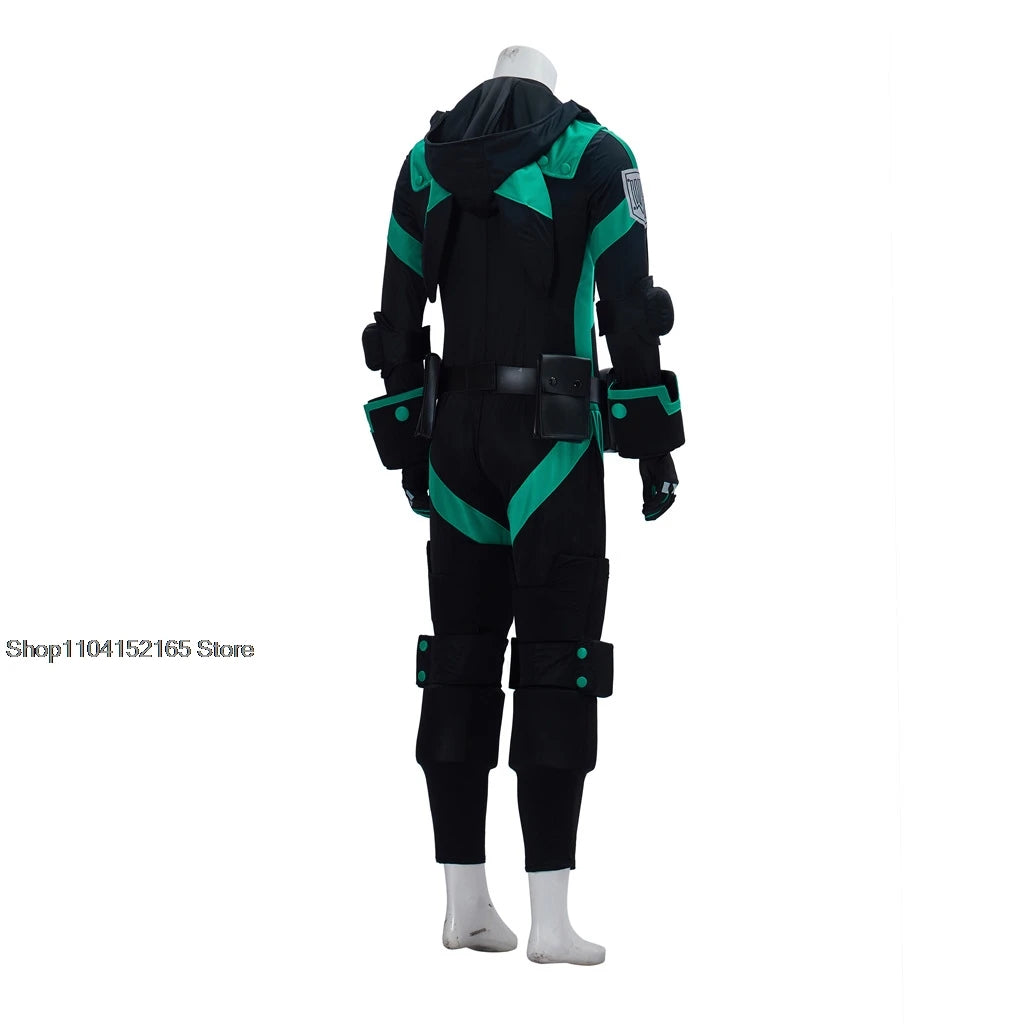 My Hero Academia World Heroes Mission Cosplay Costume- Izuku Midoriya Deku Green Battle Suit for Short Time-Saving Eye-Catching Design