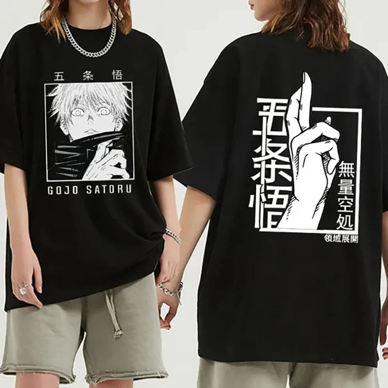 Punk Gojo Satoru Anime Printed T-Shirt Harajuku Casual Y2k Streetwear Short Sleeve Unisex Top