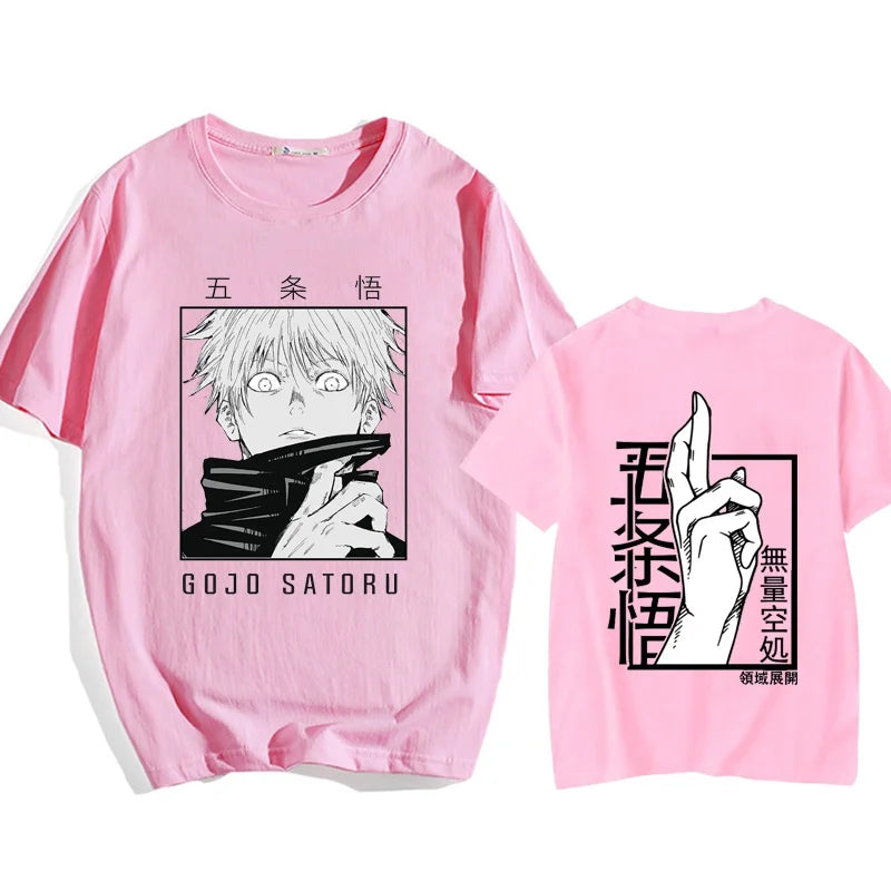 Punk Gojo Satoru Anime Printed T-Shirt Harajuku Casual Y2k Streetwear Short Sleeve Unisex Top