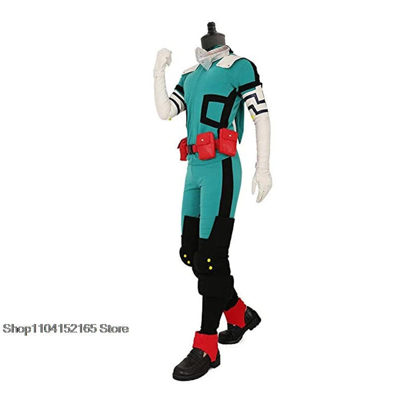 My Hero Academia World Heroes Mission Cosplay Costume- Izuku Midoriya Deku Green Battle Suit for Short Time-Saving Eye-Catching Design