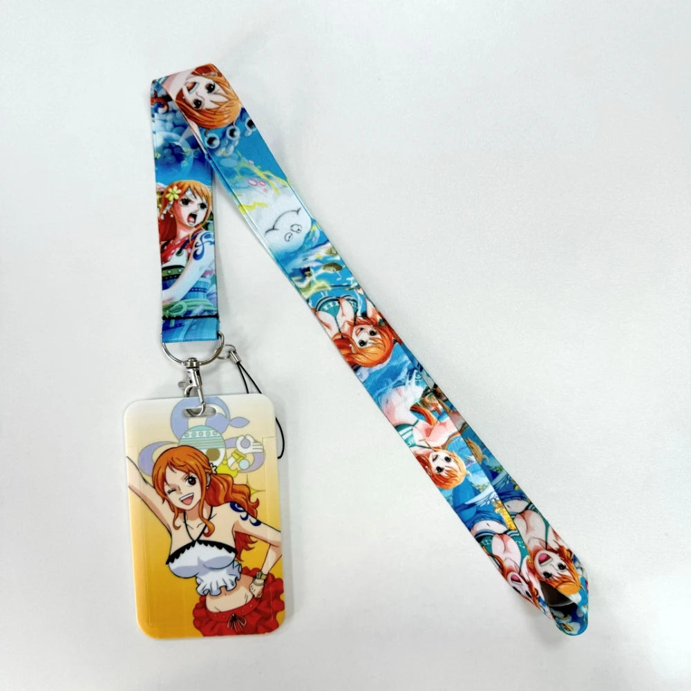 One Piece Anime Movie Lanyards Keys Neck Strap Card Badge Gym Key Chain Lanyard Key Holder DIY Hang Rope Keyrings