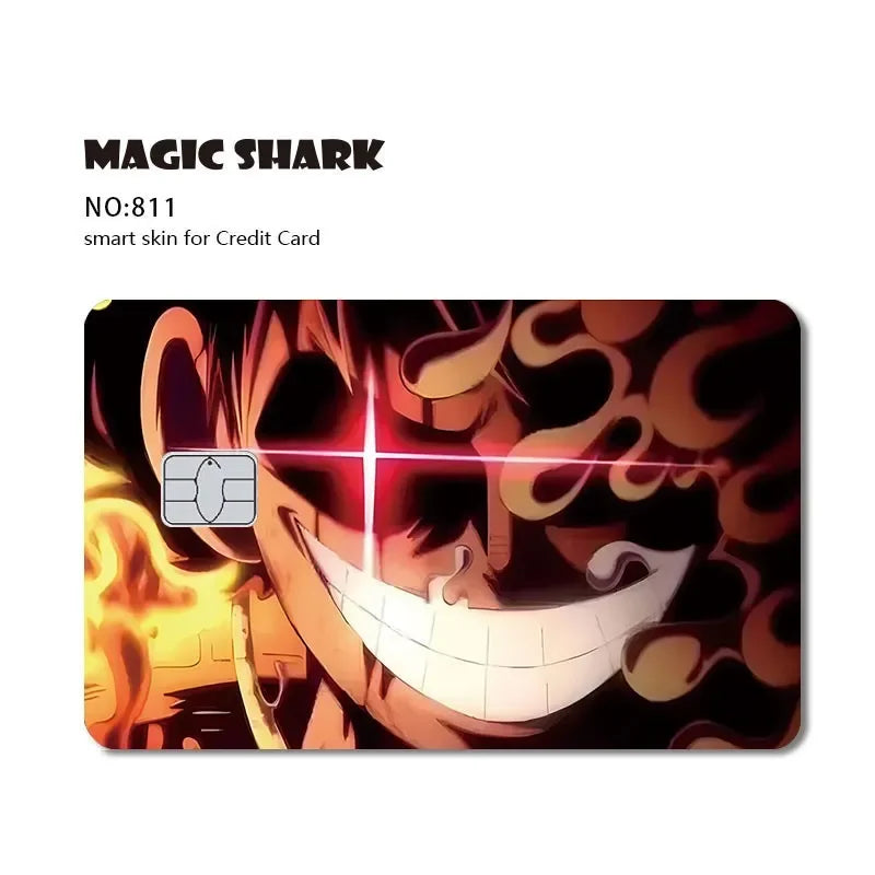 Anime Dragon Ball One Piece Naruto Demon Slayer Leaf Candy Film Sticker Skin for Credit Card Debit Bus Card