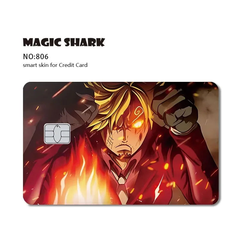 Anime Dragon Ball One Piece Naruto Demon Slayer Leaf Candy Film Sticker Skin for Credit Card Debit Bus Card