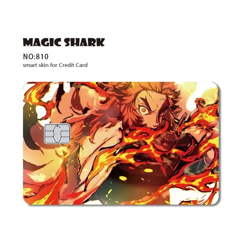 Anime Dragon Ball One Piece Naruto Demon Slayer Leaf Candy Film Sticker Skin for Credit Card Debit Bus Card