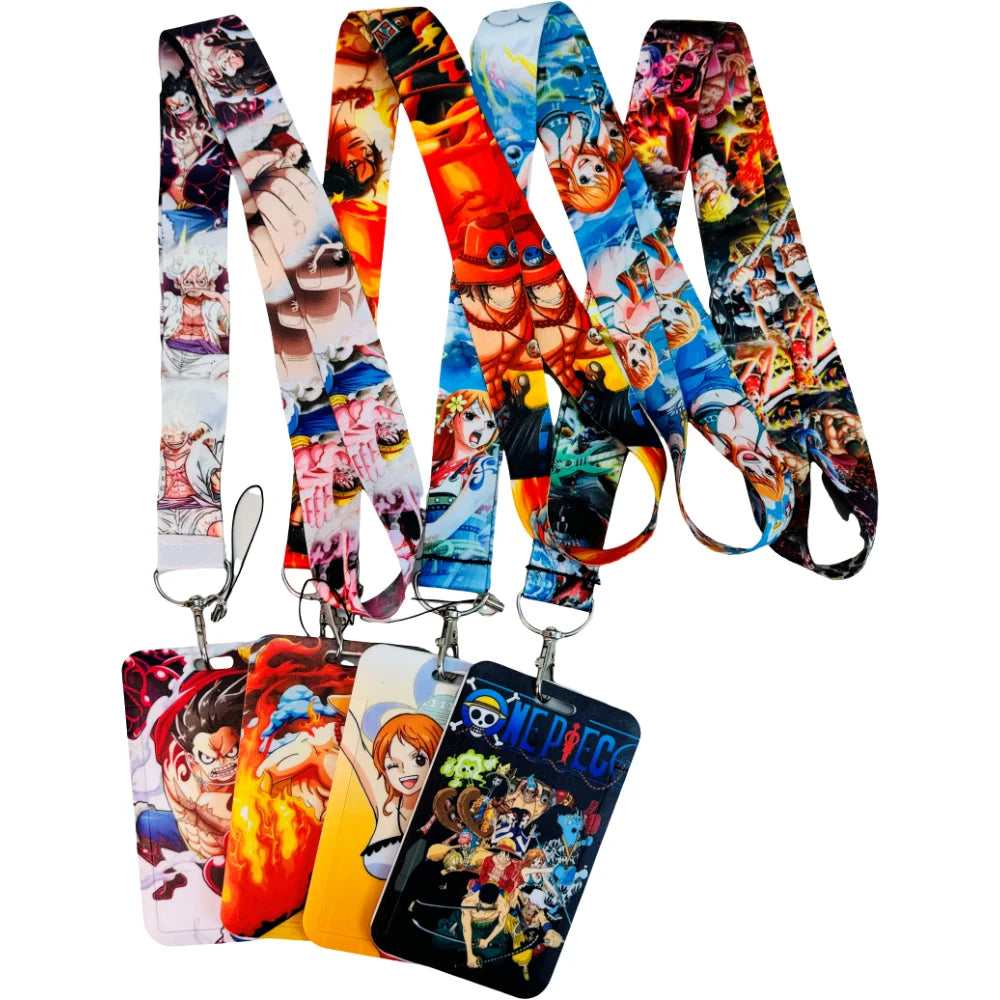 One Piece Anime Movie Lanyards Keys Neck Strap Card Badge Gym Key Chain Lanyard Key Holder DIY Hang Rope Keyrings