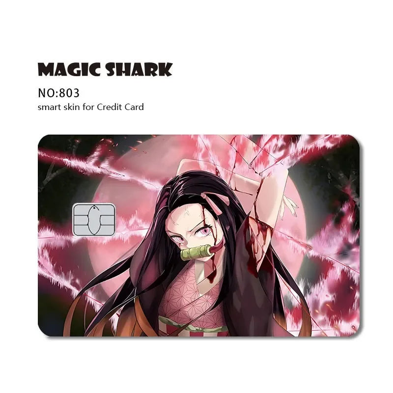 Anime Dragon Ball One Piece Naruto Demon Slayer Leaf Candy Film Sticker Skin for Credit Card Debit Bus Card