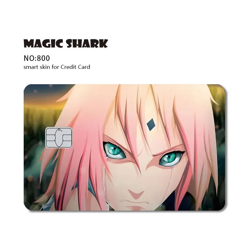 Anime Dragon Ball One Piece Naruto Demon Slayer Leaf Candy Film Sticker Skin for Credit Card Debit Bus Card